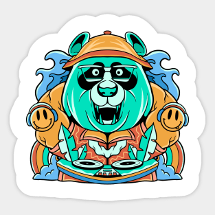 DJ Panda Doodle Sticker